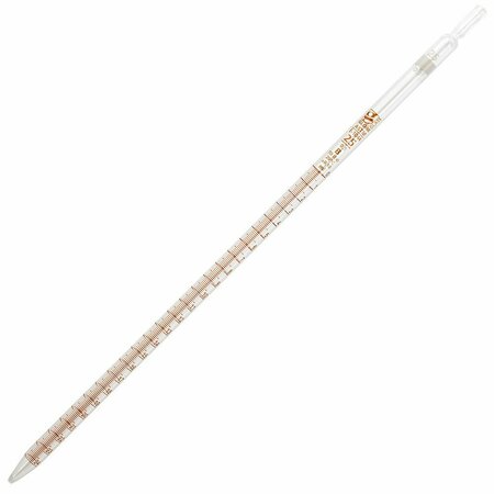 GLOBE SCIENTIFIC Pipette, Serological, Globe Glass, Reusable, 25mL, 0.1 Graduations, White Band, 6PK 8510025